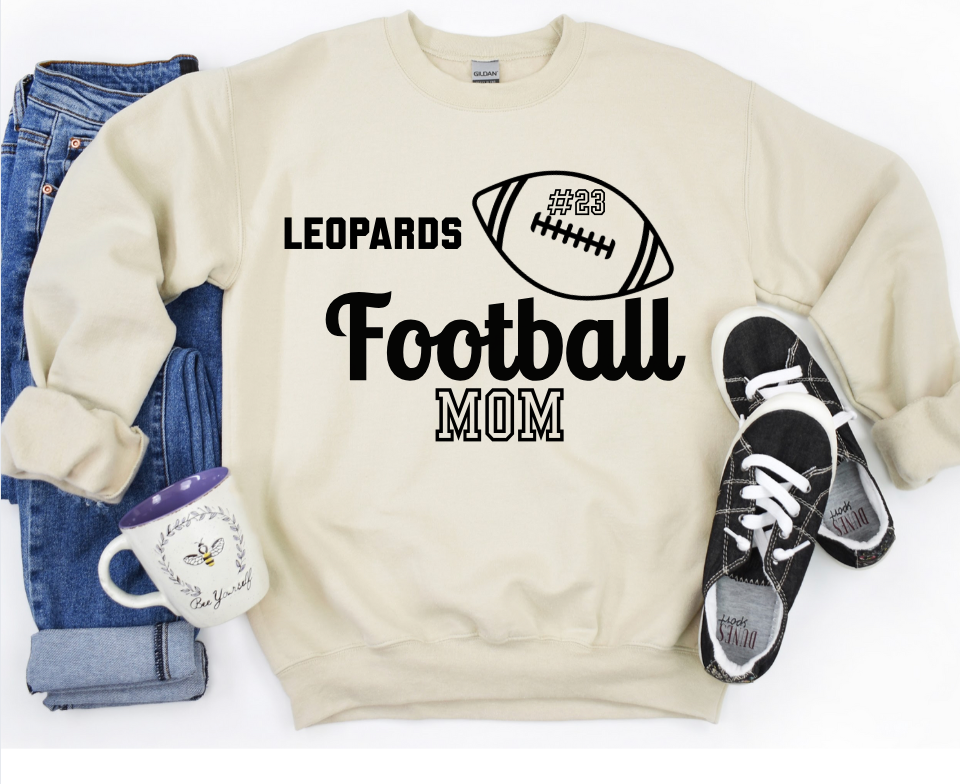 Leopard Football Mom Crewneck/Tee
