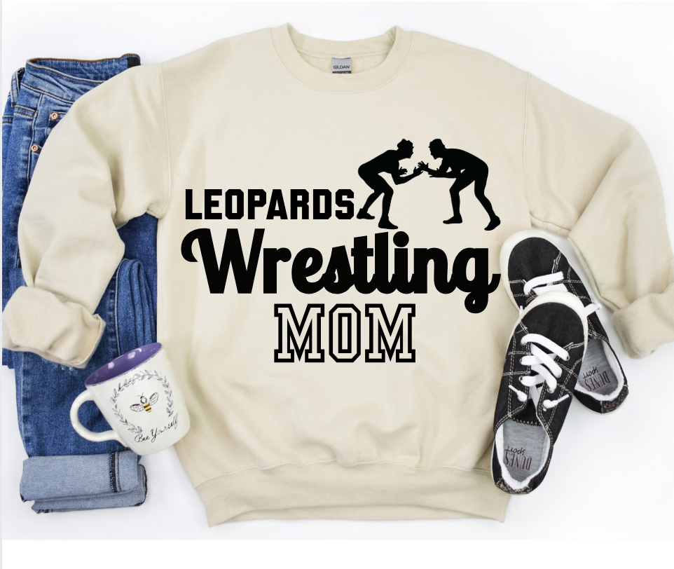 Leopard Wrestling Mom Crewneck/Tee