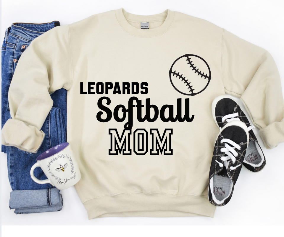 Leopard Softball Mom Crewneck/Tee