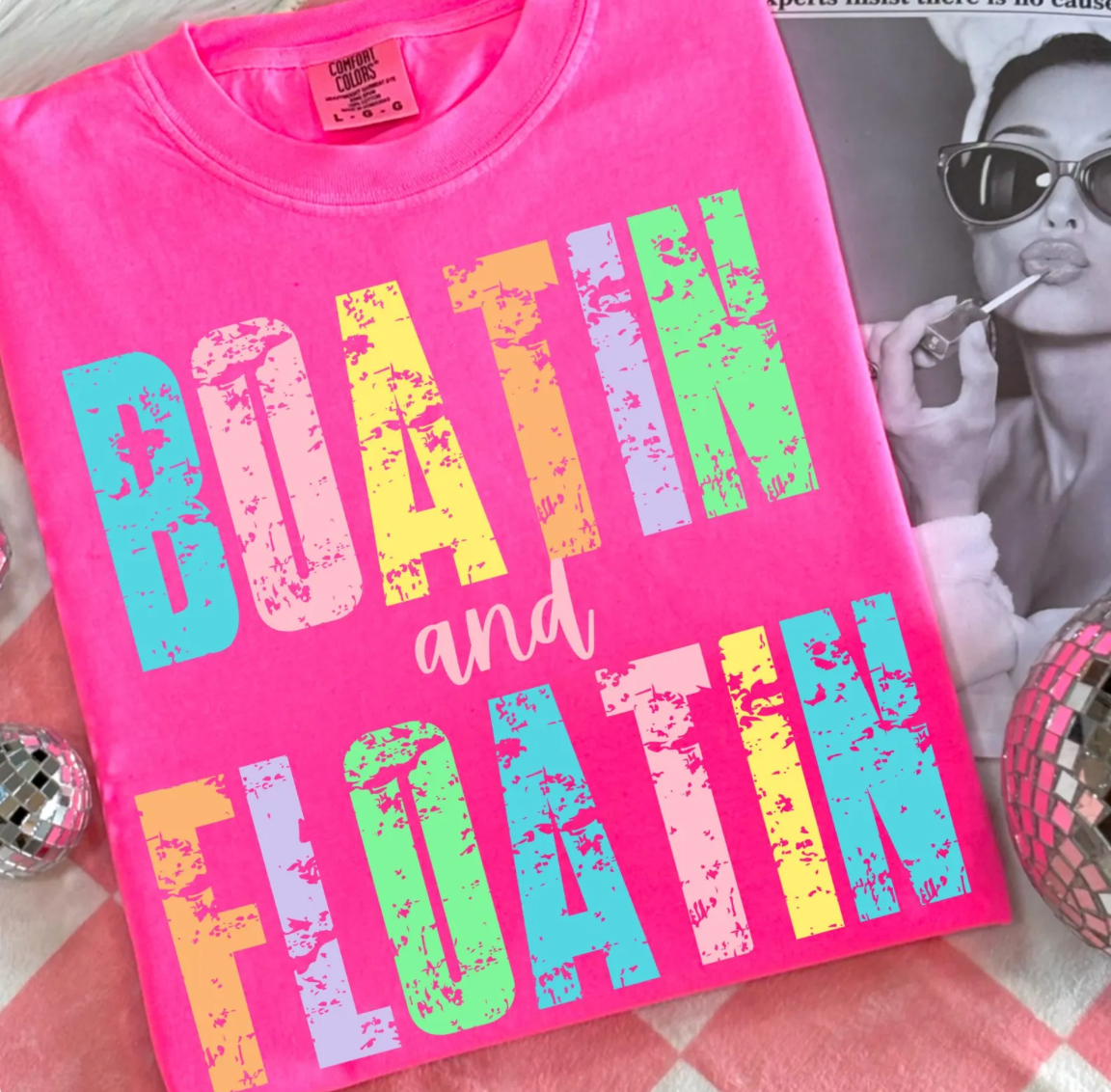 Boatin and Floatin Oversized Comfort Colors Tee