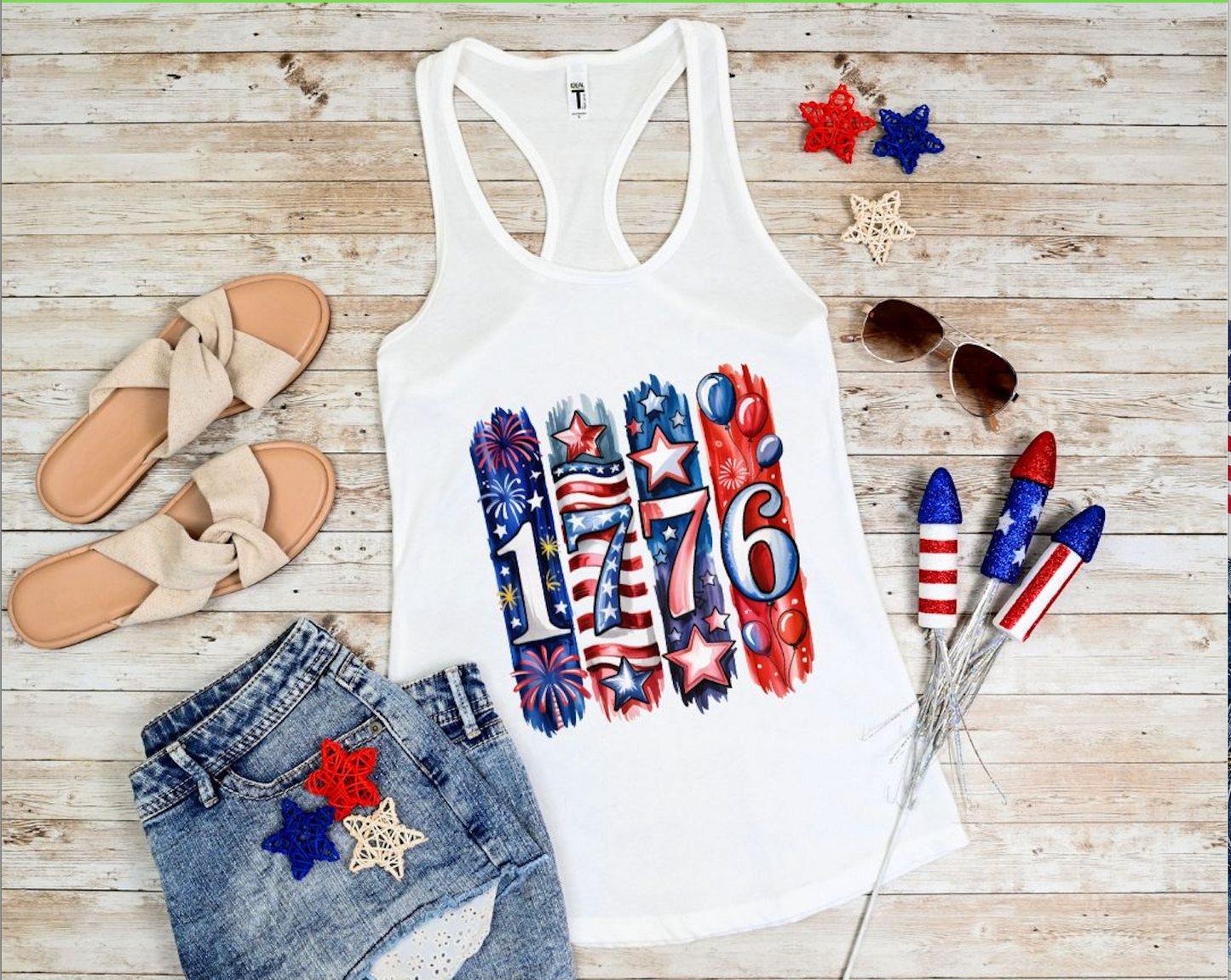 1776 Watercolor 4th of July