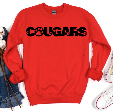 Cougars Paw Print Crew
