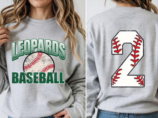 Leopards Baseball Personalized Back