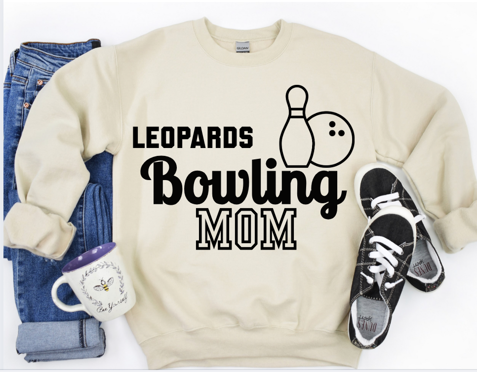 Leopard Bowling Mom Crewneck/Tee