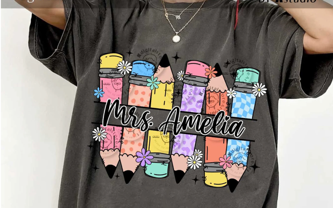Personalized Pencils Teacher Tee