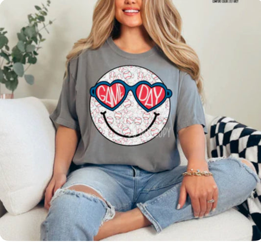 Game Day Smiley Tee
