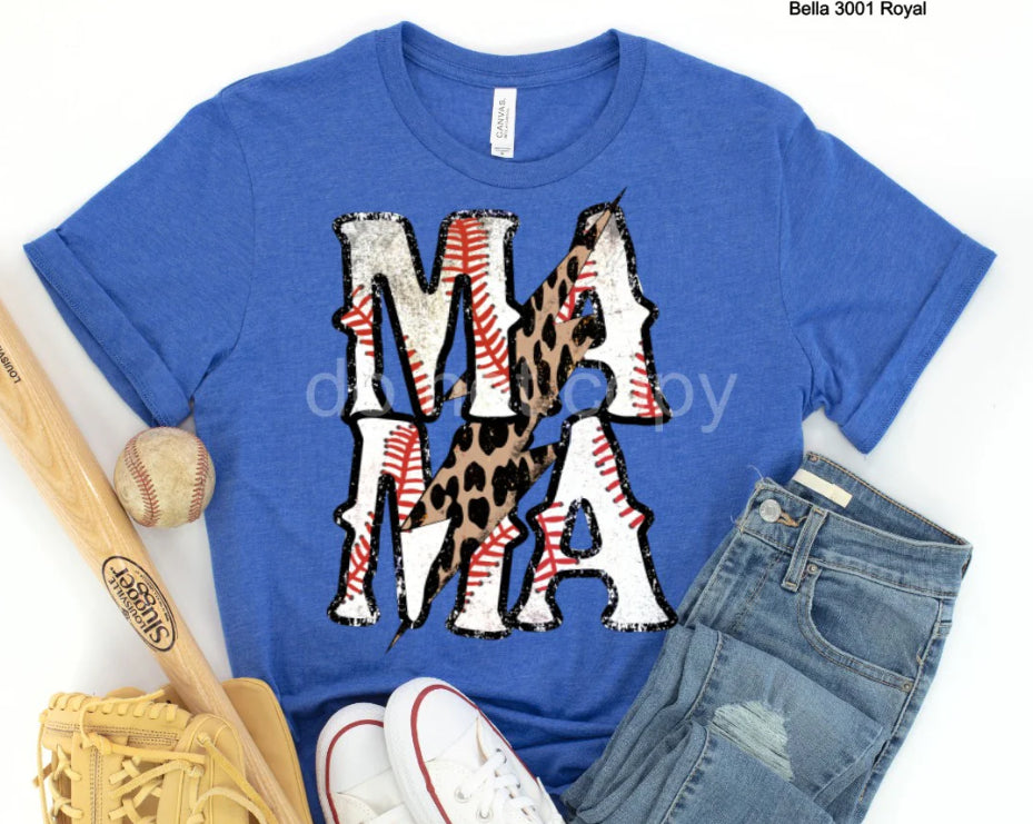 Mama Baseball Bolt Tee