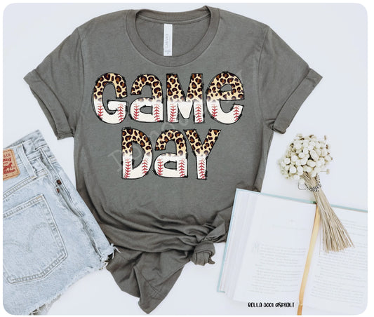 Game Day Leopards Baseball Tee