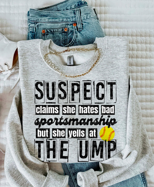 Suspect Claims Softball Tee