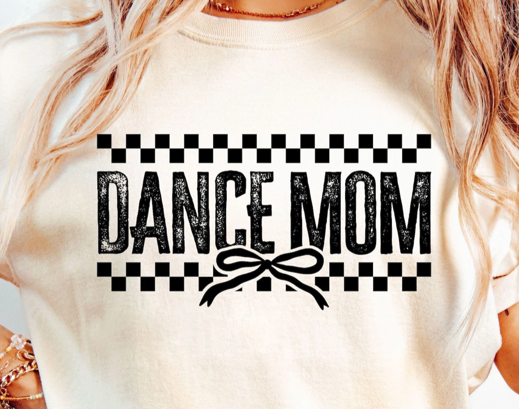Checkered with Bow Dance Mom