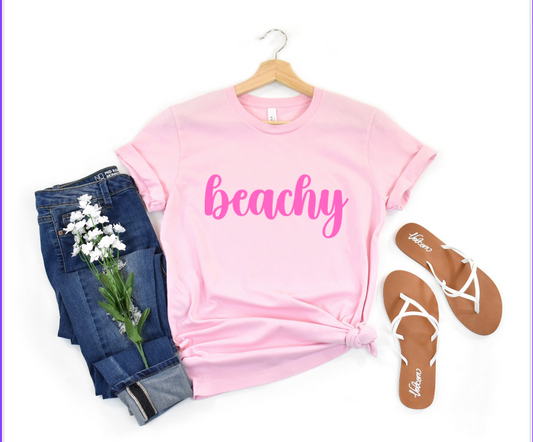 beachy t on Bella Canvas(RAISED PUFF PRINT)