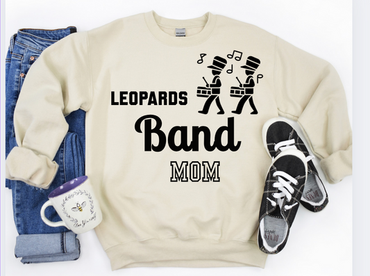 Leopard Band Mom Crewneck/Tee