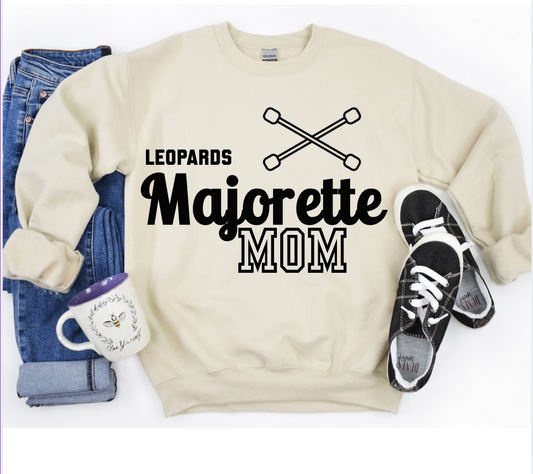 Leopard Majorette Mom Crewneck/Tee