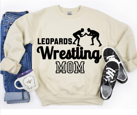Leopard Wrestling Mom Crewneck/Tee