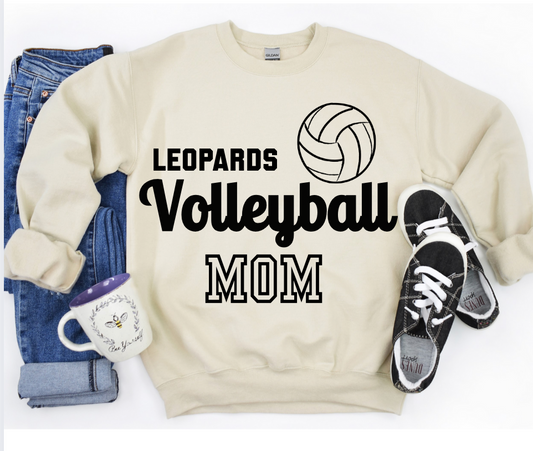 Leopard Volleyball Mom Crewneck/Tee