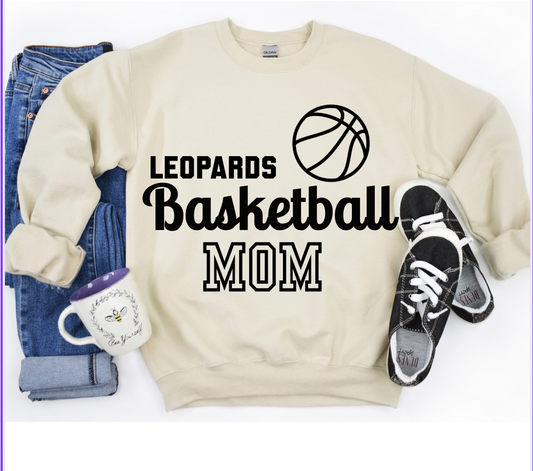 Leopard Basketball Mom Crewneck/Tee
