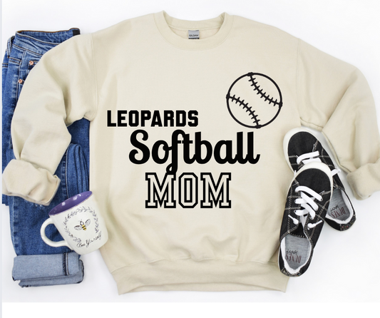 Leopard Softball Mom Crewneck/Tee