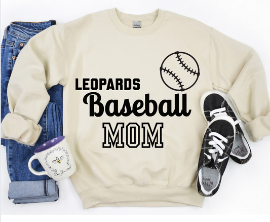 Leopard Baseball Mom Crewneck/Tee