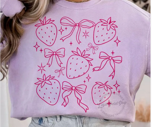 Strawberries and Coquette Comfort Colors Tee
