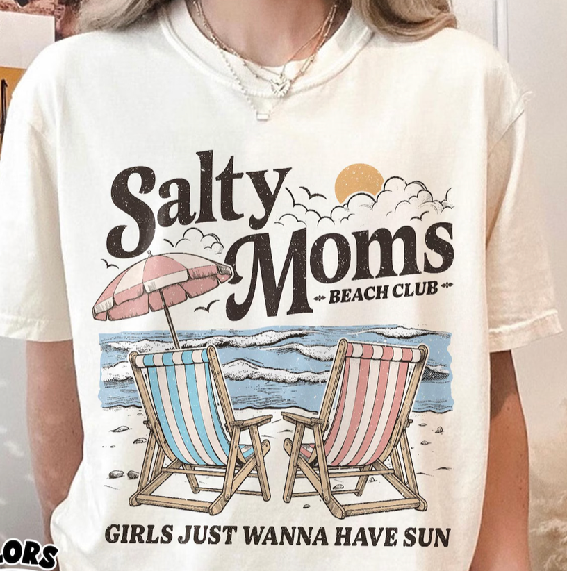 Salty Moms Beach Club Summer Tee