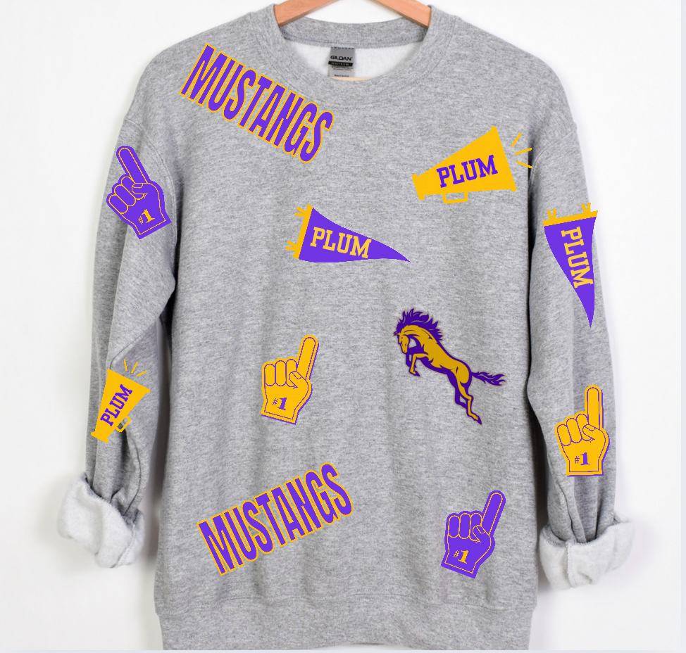 Plum Mustangs Spirit Sweatshirt