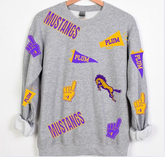 Plum Mustangs Spirit Sweatshirt