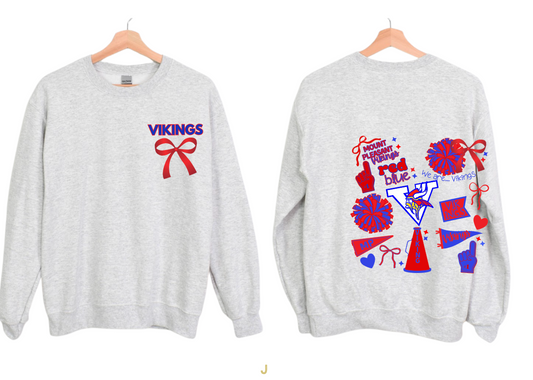 Mt Pleasant Vikings Spirit Bow Tee/Crewneck
