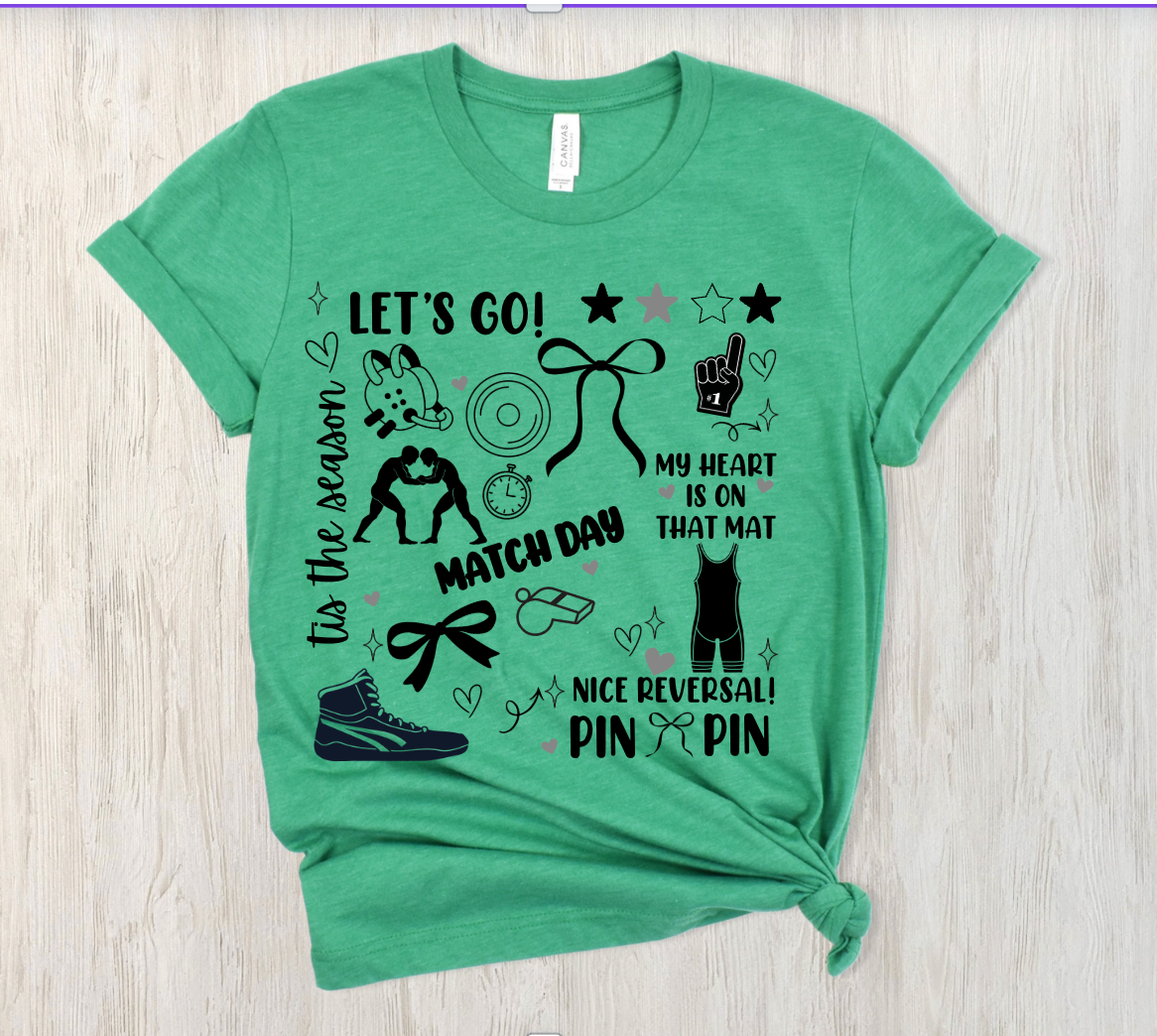 Wrestling Doodle Tee and Crewneck