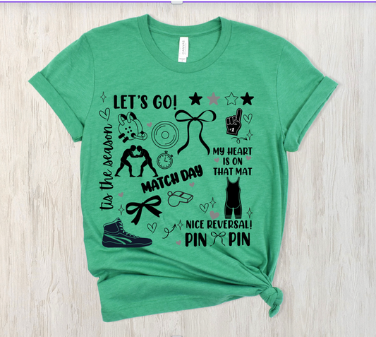 Wrestling Doodle Tee and Crewneck