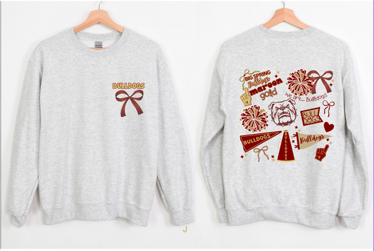 Big Spring Bulldogs Spirit Bow Crewneck