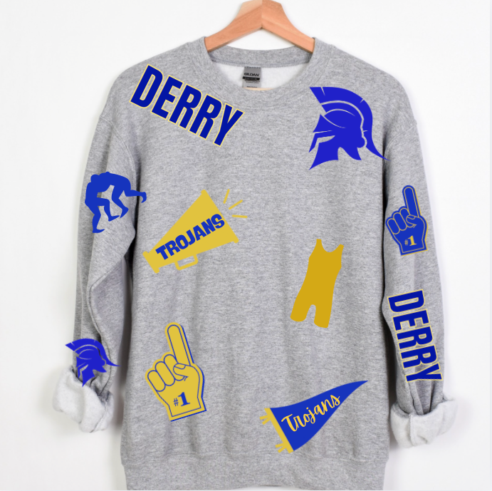 Derry Trojans Wrestling Scatter Crewneck