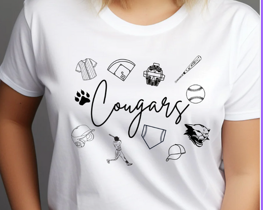 Cougars Baseball Doodle