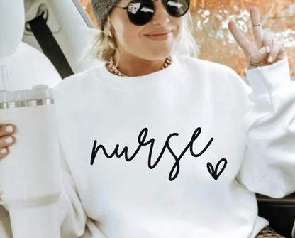 cursive Nurse Love Crewneck Sweatshirt