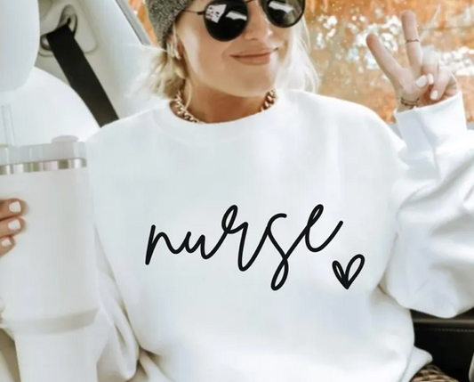 cursive Nurse Love Crewneck Sweatshirt