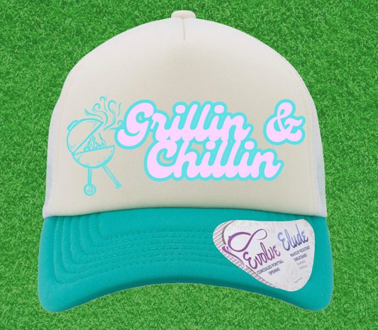 Grillin and Chillin Trucker hat with pony tail opening (Copy)