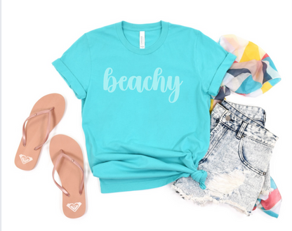 beachy t on Bella Canvas(RAISED PUFF PRINT)