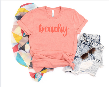 beachy t on Bella Canvas(RAISED PUFF PRINT)