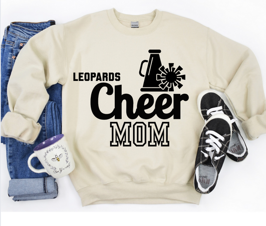 Leopard Cheer Mom Crewneck/Tee