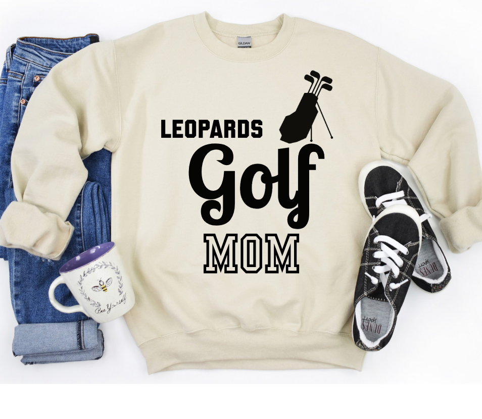 Leopard Golf Mom Crewneck/Tee