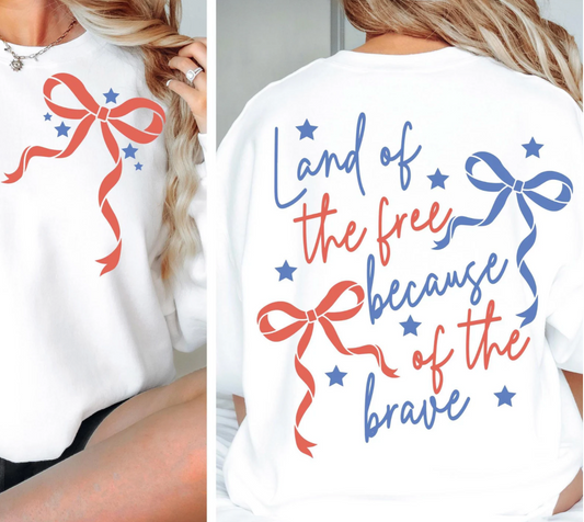 Land of the Free Bow Tshirt/Crewneck